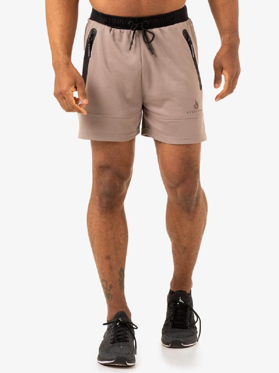 Light Brown Men's Ryderwear Overdrive Mesh Shorts | FG9295015