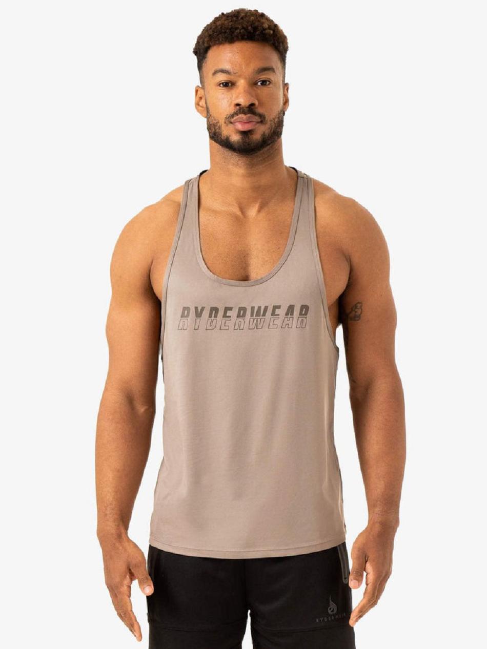 Light Brown Men\'s Ryderwear Overdrive Stringer T-Back Top | 152IV16025