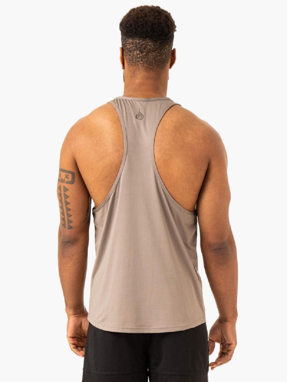 Light Brown Men's Ryderwear Overdrive Stringer T-Back Tanks | 175F45837