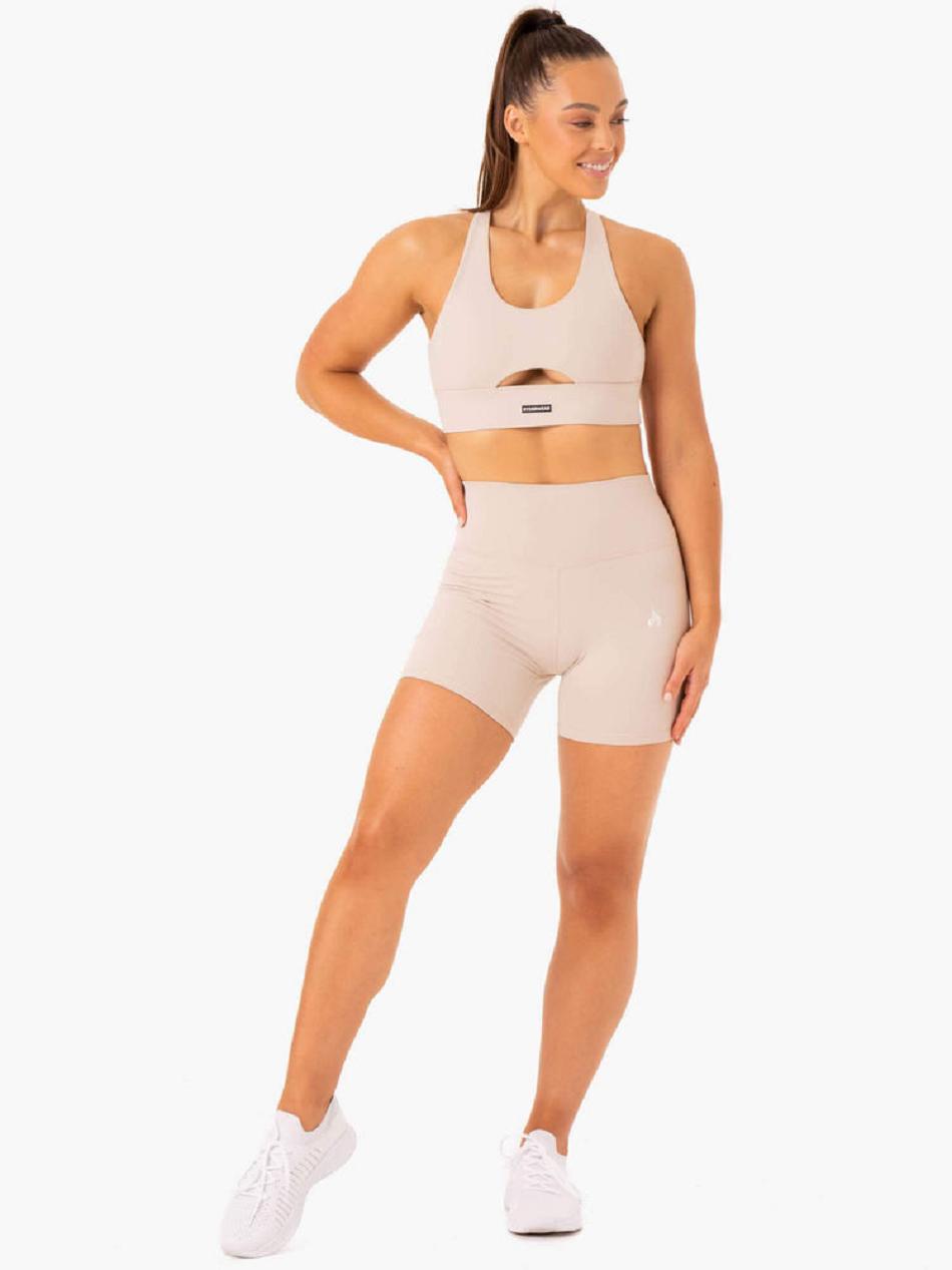 Light Brown Women's Ryderwear Base High Waisted Shorts | 52YF93919