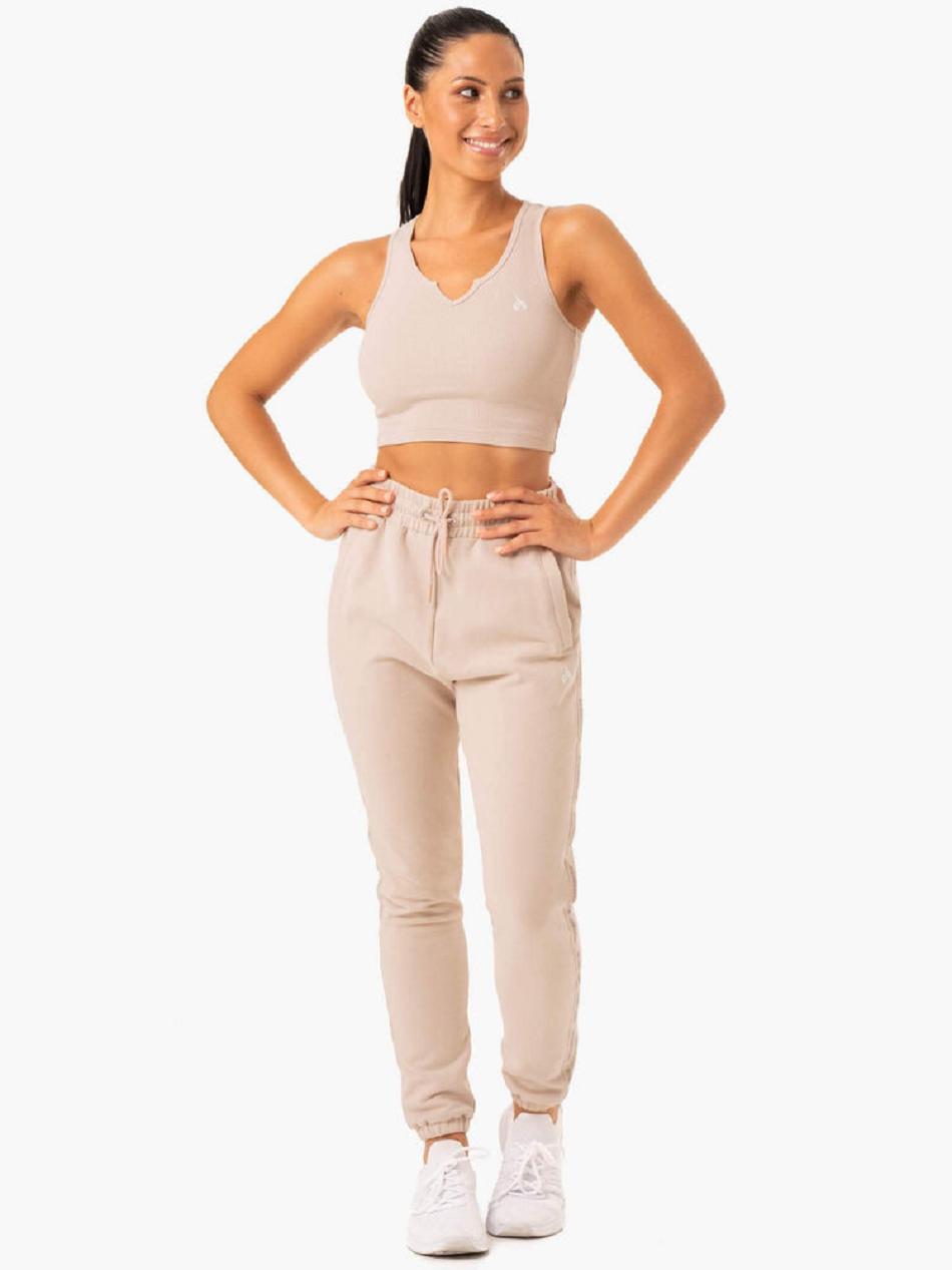 Light Brown Women's Ryderwear Base High Waisted Track Pants Trackset | HR7350131