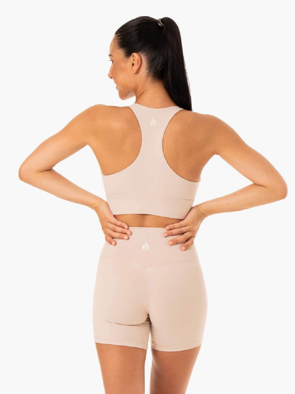 Light Brown Women's Ryderwear Base Racer Back Sports Bras | 55FE81709