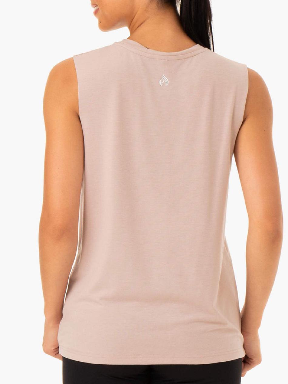 Light Brown Women's Ryderwear Base Regular Cut Tank Top | 63KR44169