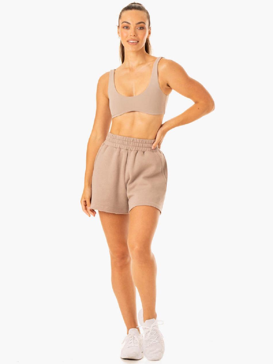 Light Brown Women's Ryderwear Elevate Track Short Shorts | 5G4986396