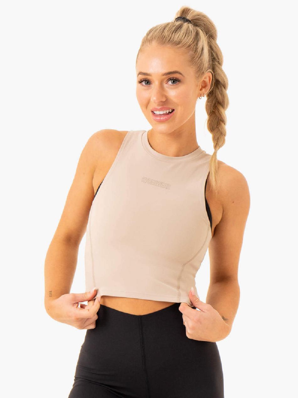 Light Brown Women's Ryderwear Highlight Compression Tank Top | 66ES44747