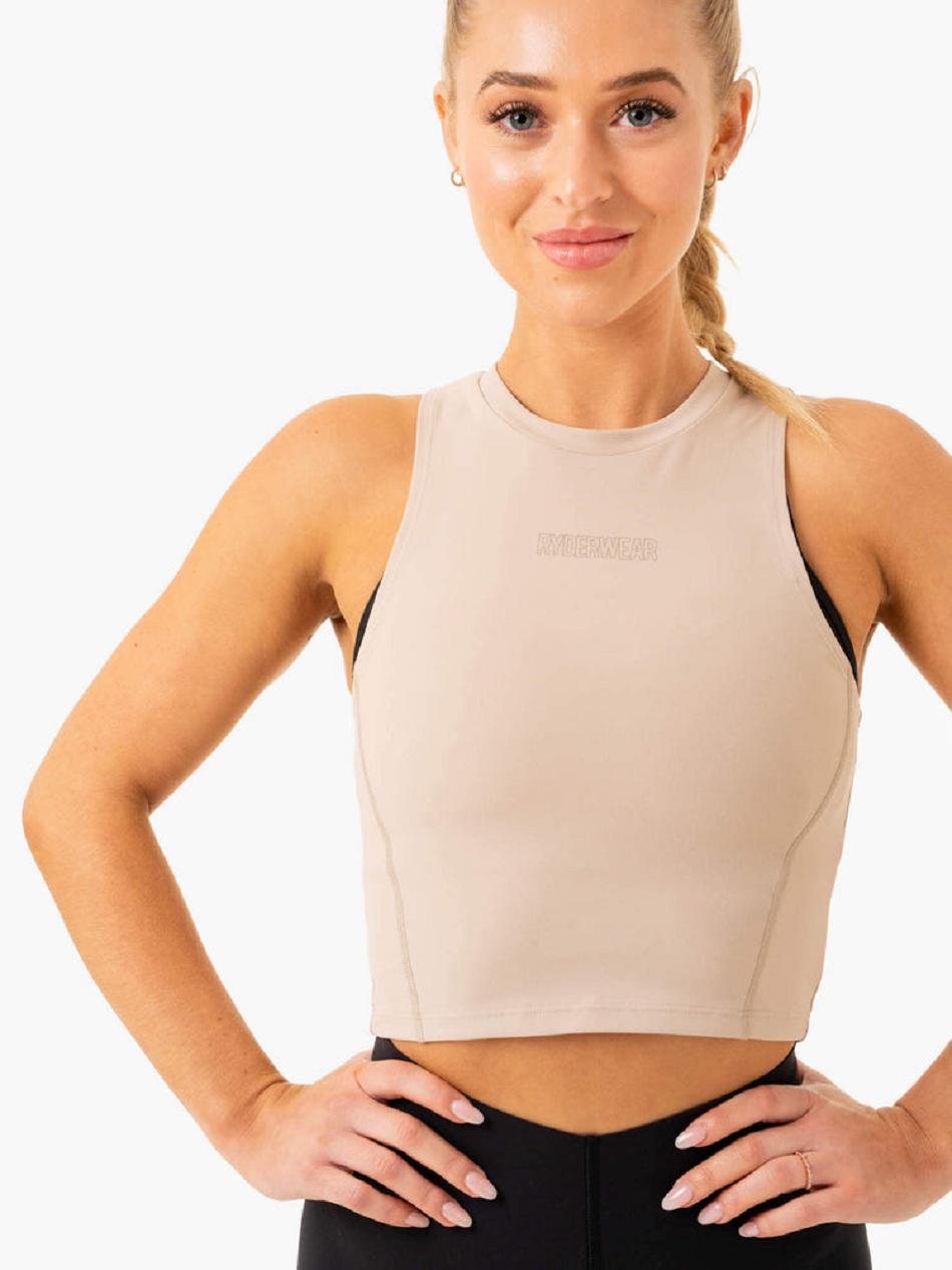 Light Brown Women's Ryderwear Highlight Compression Tank Top | 66ES44747