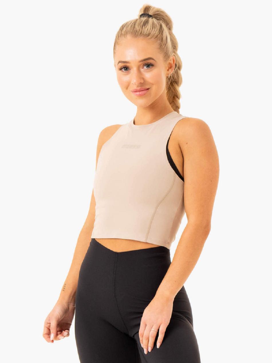 Light Brown Women's Ryderwear Highlight Compression Tank Top | 66ES44747