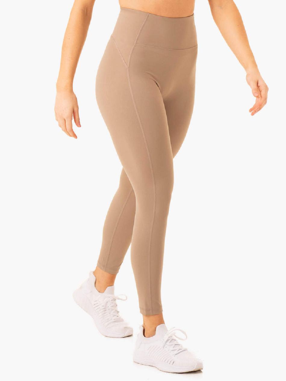 Light Brown Women's Ryderwear NKD Frame High Waisted Leggings | 133F50546