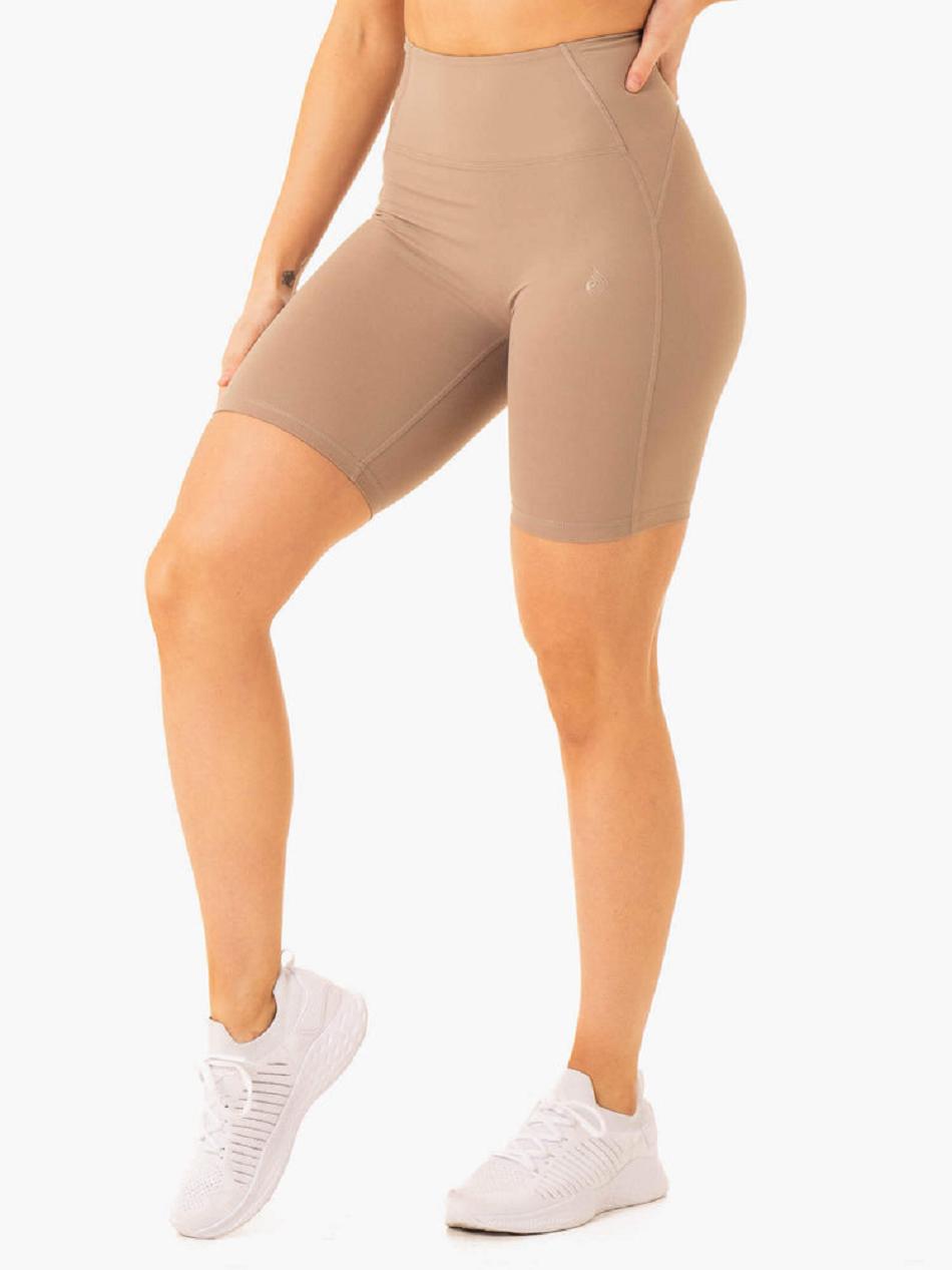 Light Brown Women\'s Ryderwear NKD Frame High Waisted Bike Shorts | BG5053651