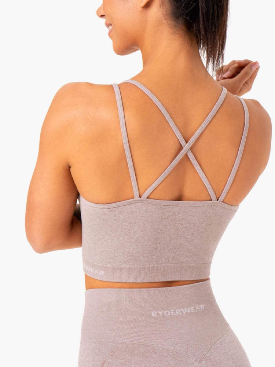 Light Brown Women's Ryderwear Sculpt Seamless Tank Sports Bras | A2X79532