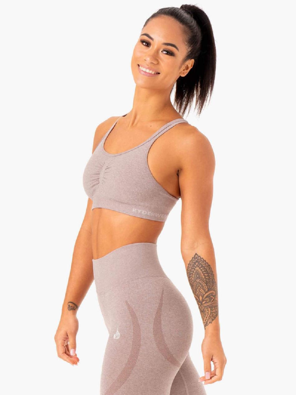 Light Brown Women\'s Ryderwear Sculpt Seamless Sports Bras | DF5291285