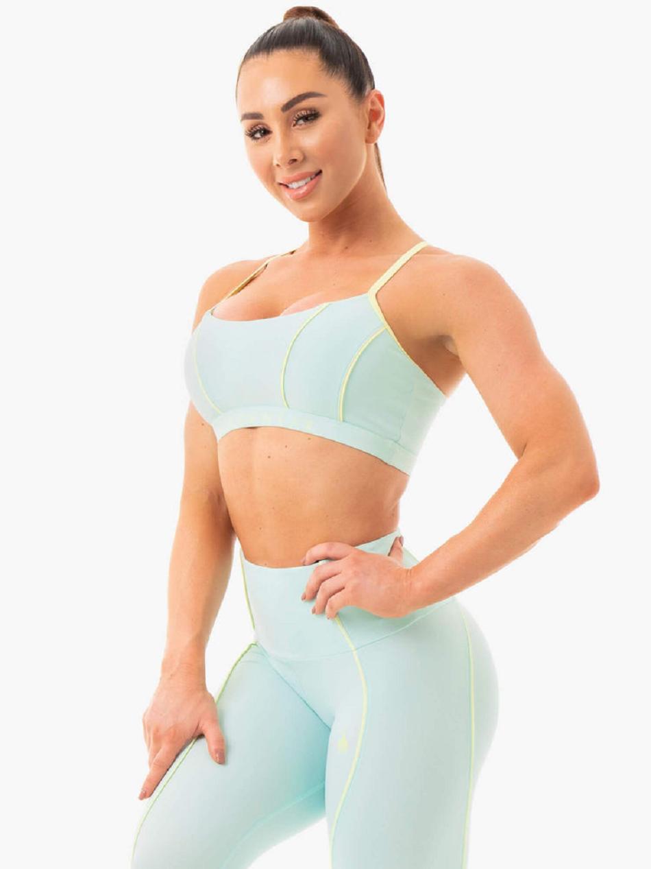 Light Bule Women's Ryderwear Glow Sports Bras | 117J41843