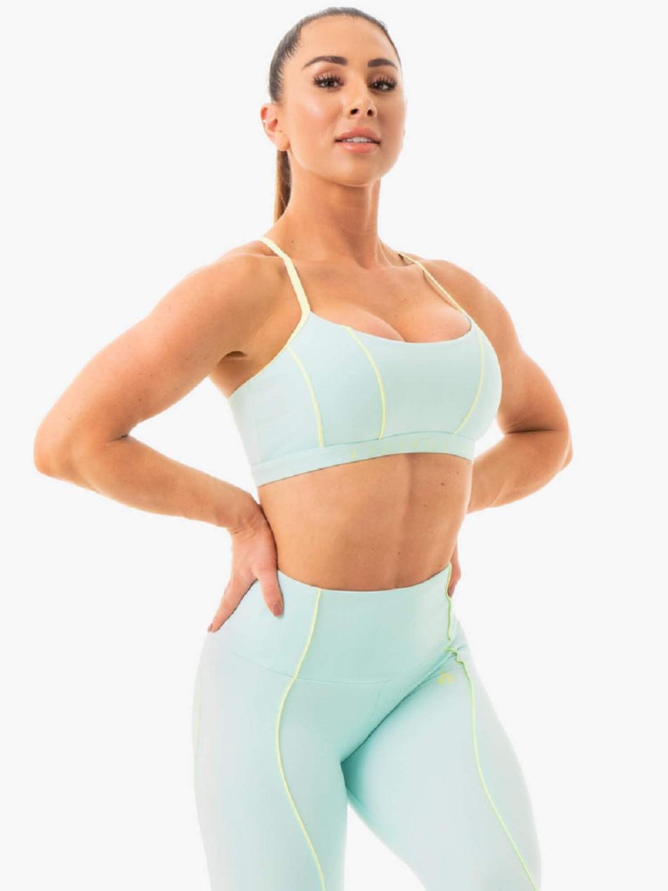 Light Bule Women's Ryderwear Glow Sports Bras | 117J41843