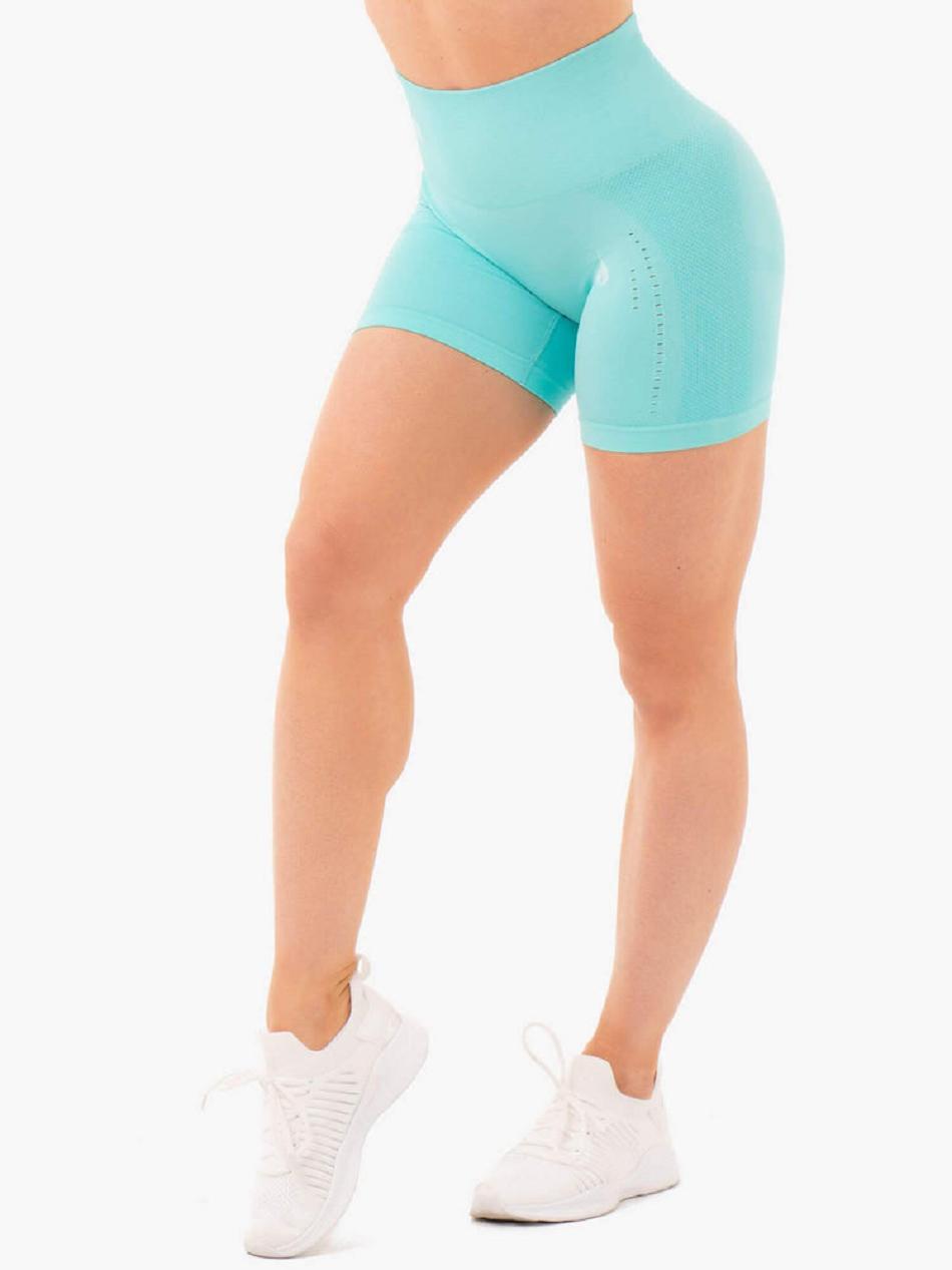 Light Turquoise Women\'s Ryderwear Seamless Staples Shorts | 50ES58345