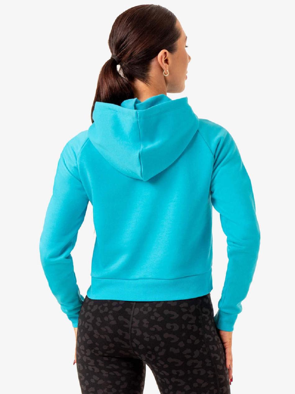 Light Turquoise Women's Ryderwear Ultra Pullover Hoodie | 111S38532