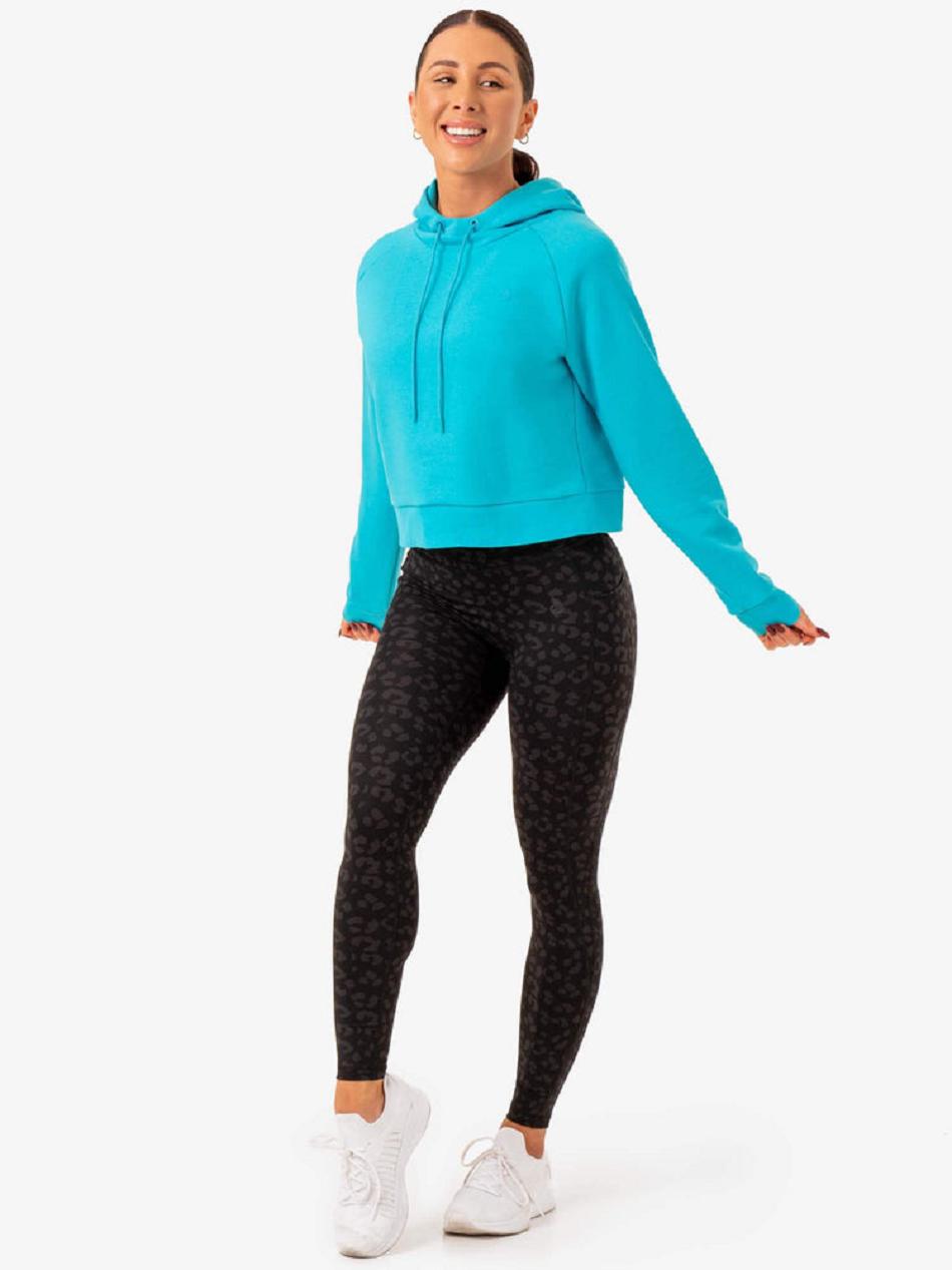 Light Turquoise Women's Ryderwear Ultra Pullover Hoodie | 111S38532