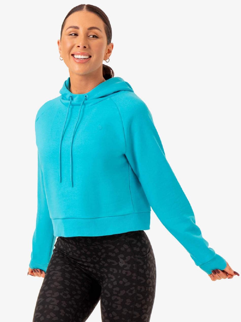 Light Turquoise Women\'s Ryderwear Ultra Pullover Hoodie | 111S38532