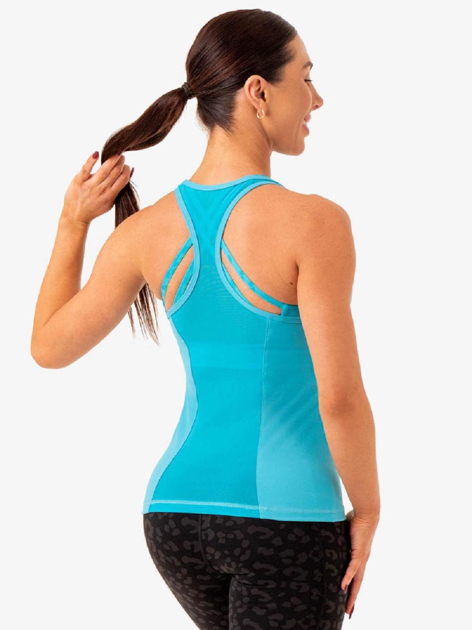 Light Turquoise Women's Ryderwear Ultra Compression Tanks | 630Y72670