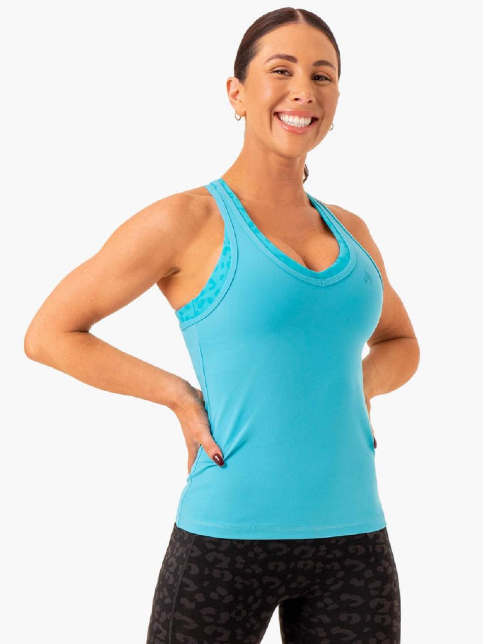 Light Turquoise Women's Ryderwear Ultra Compression Tanks | 630Y72670