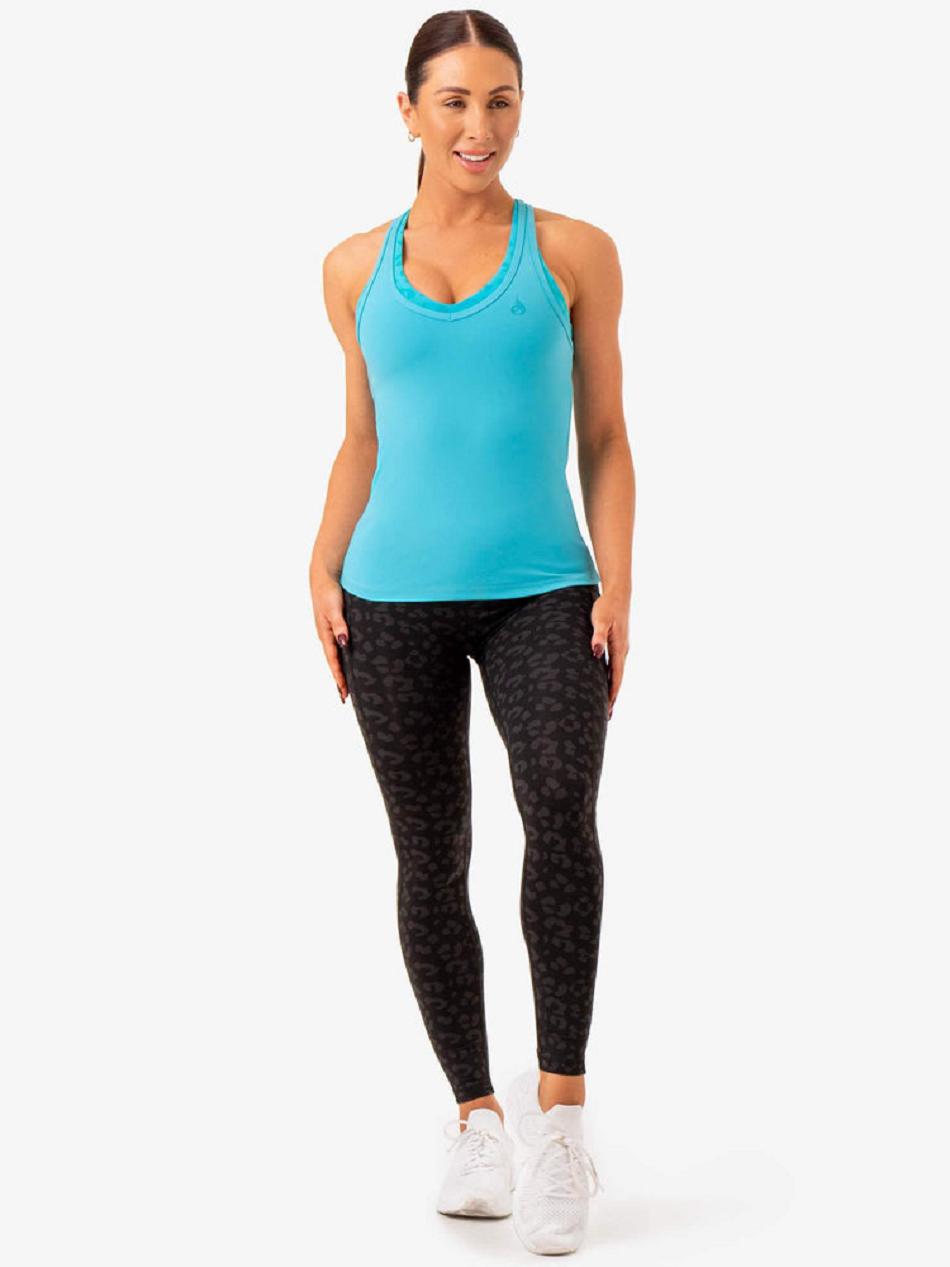 Light Turquoise Women's Ryderwear Ultra Compression Tanks | 630Y72670