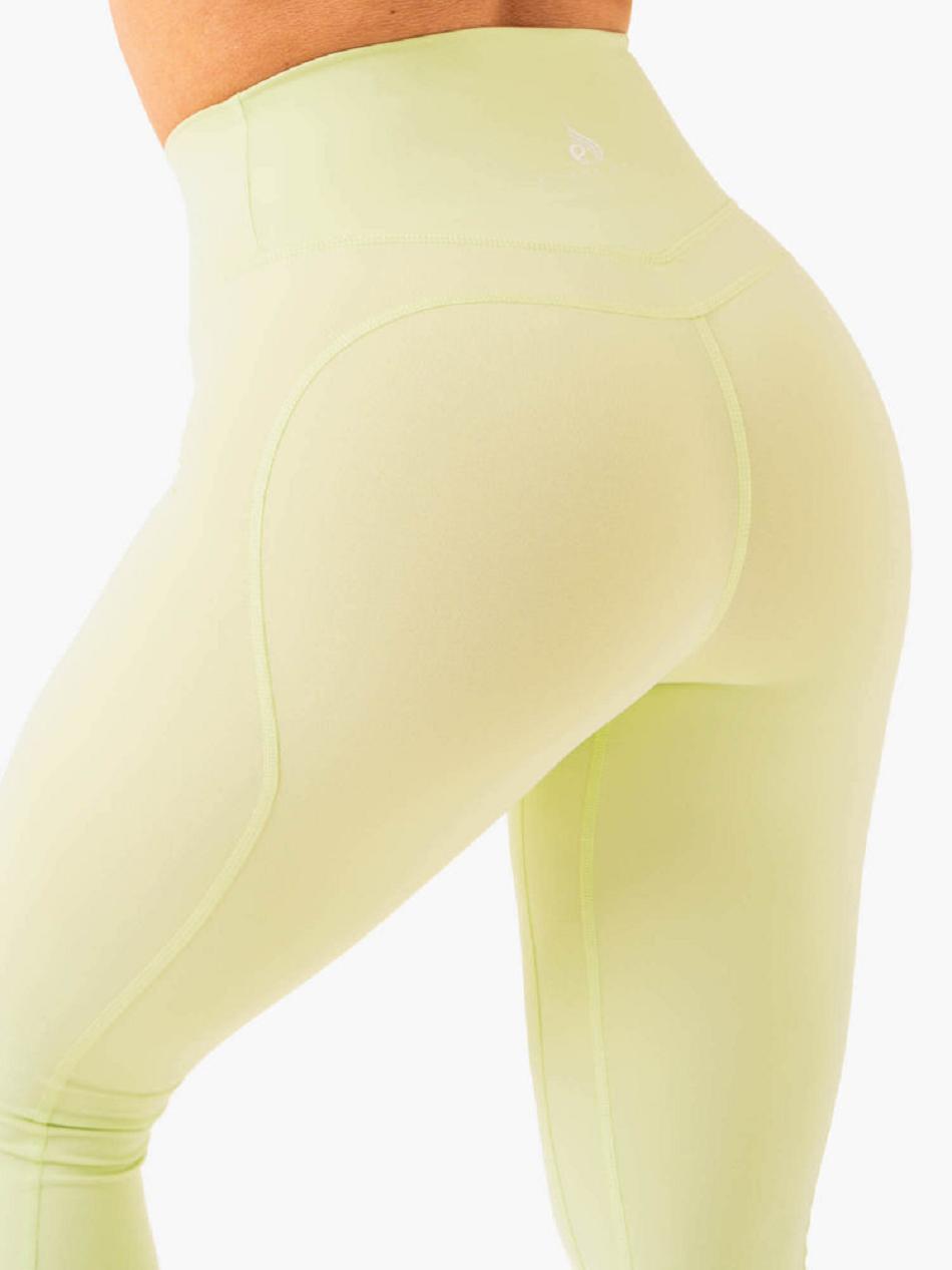 Light Yellow Women's Ryderwear Frequency High Waisted Leggings | 39FV49094