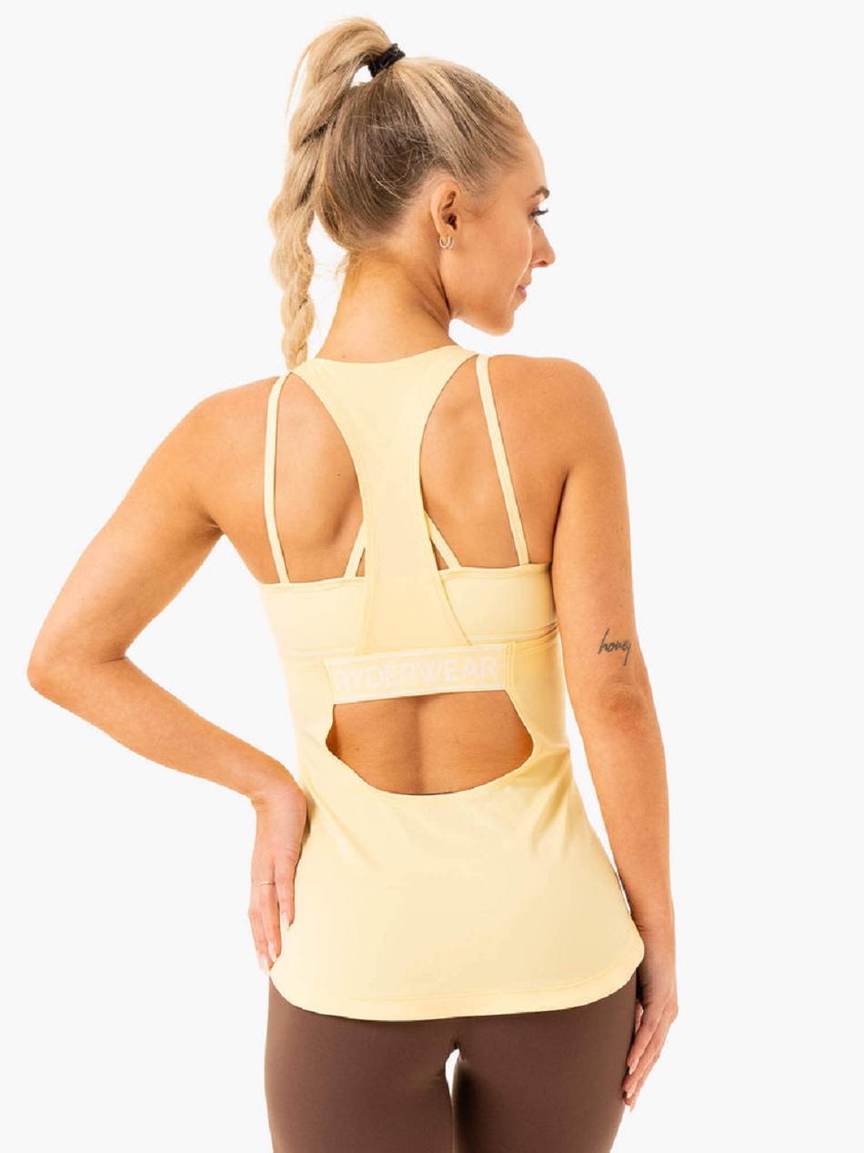 Light Yellow Women's Ryderwear Level Up Training Tank Top | YGJ53449