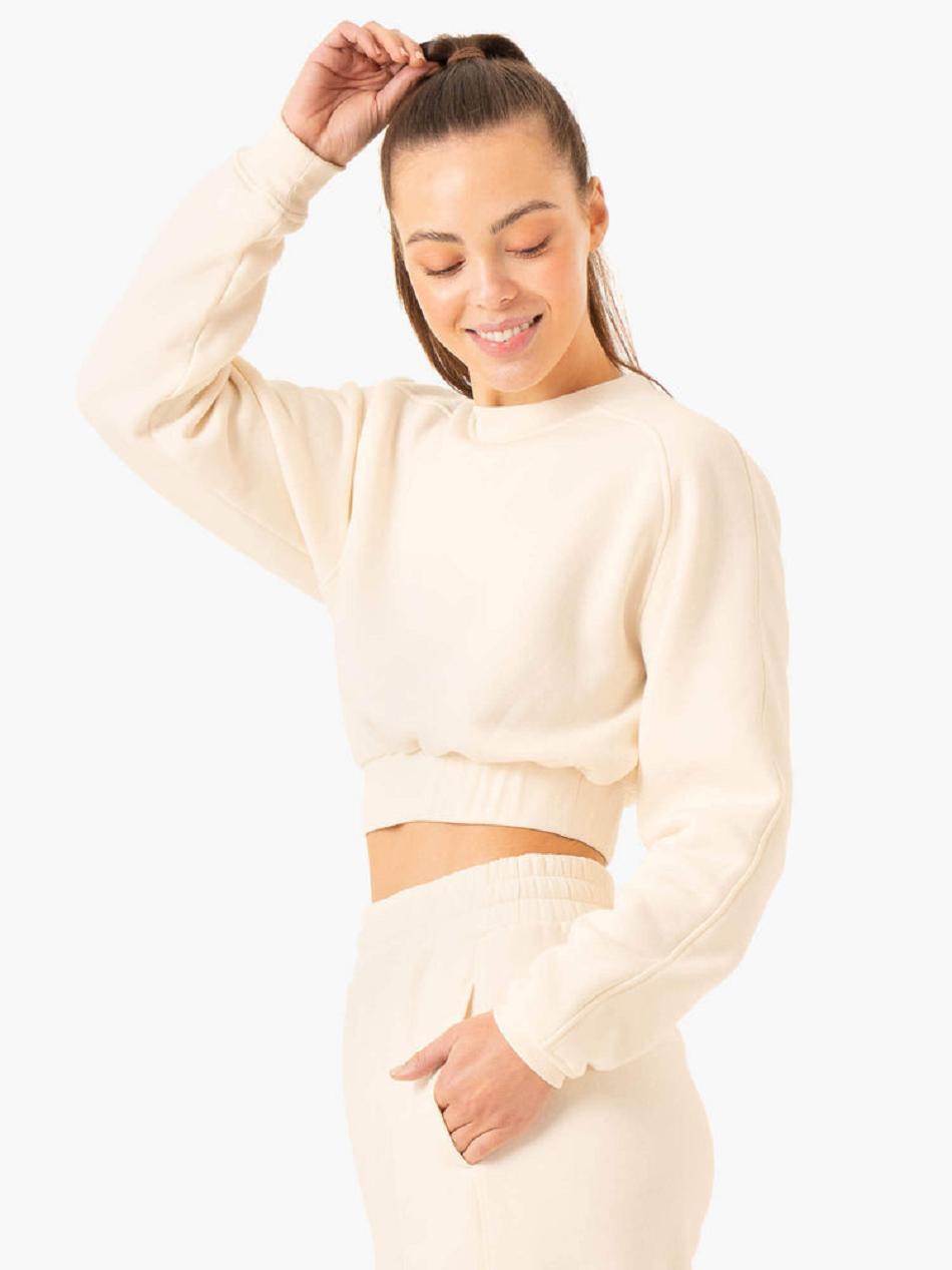 Light Yellow Women's Ryderwear Sideline Sweater Active Lounge | 116S81572