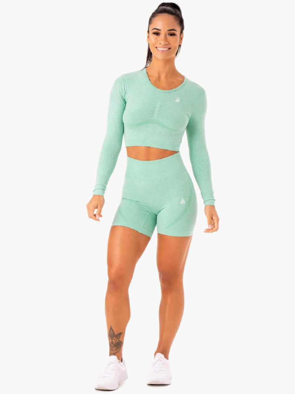 Mint Women's Ryderwear Sculpt Long Sleeve Top Seamless | 46RW99261