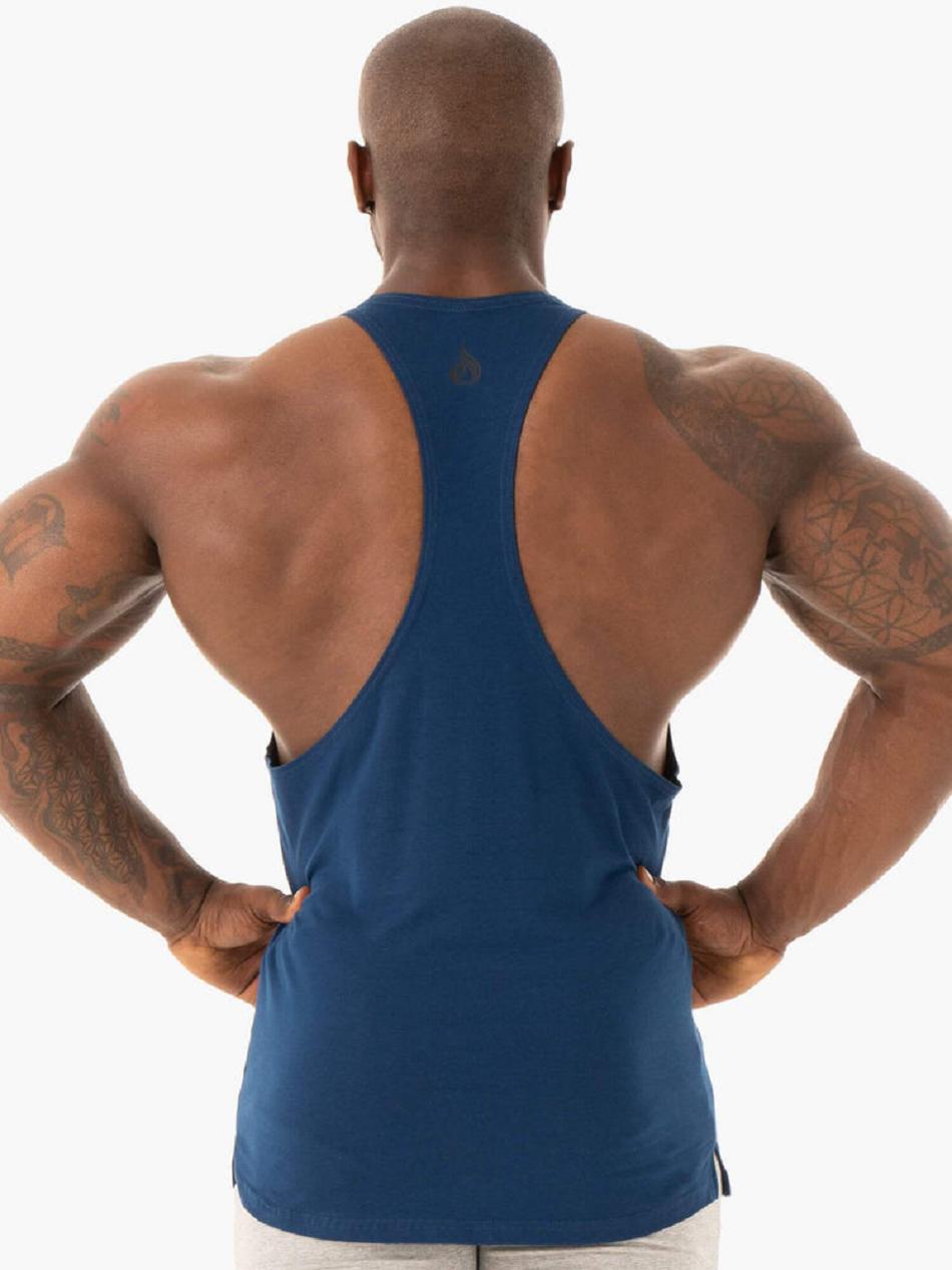 Navy Men's Ryderwear Base Stringer T-Back Tanks | 83KR62434