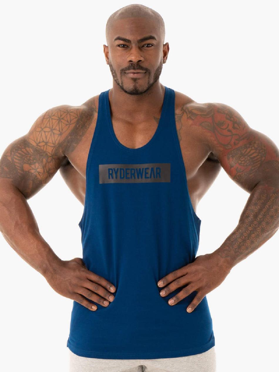 Navy Men\'s Ryderwear Base Stringer T-Back Tanks | 83KR62434