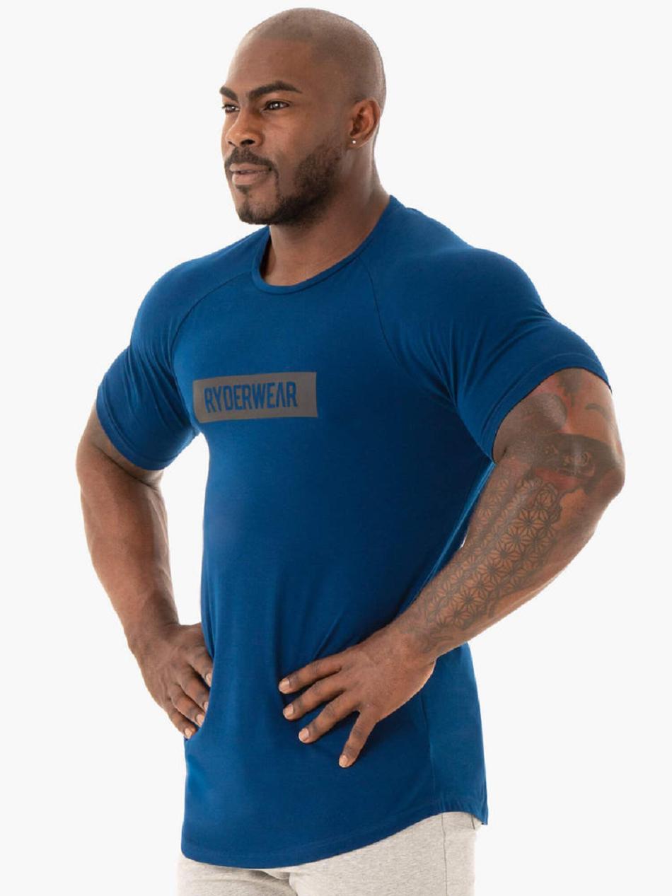 Navy Men's Ryderwear Base T-Shirt Top | XG8741458