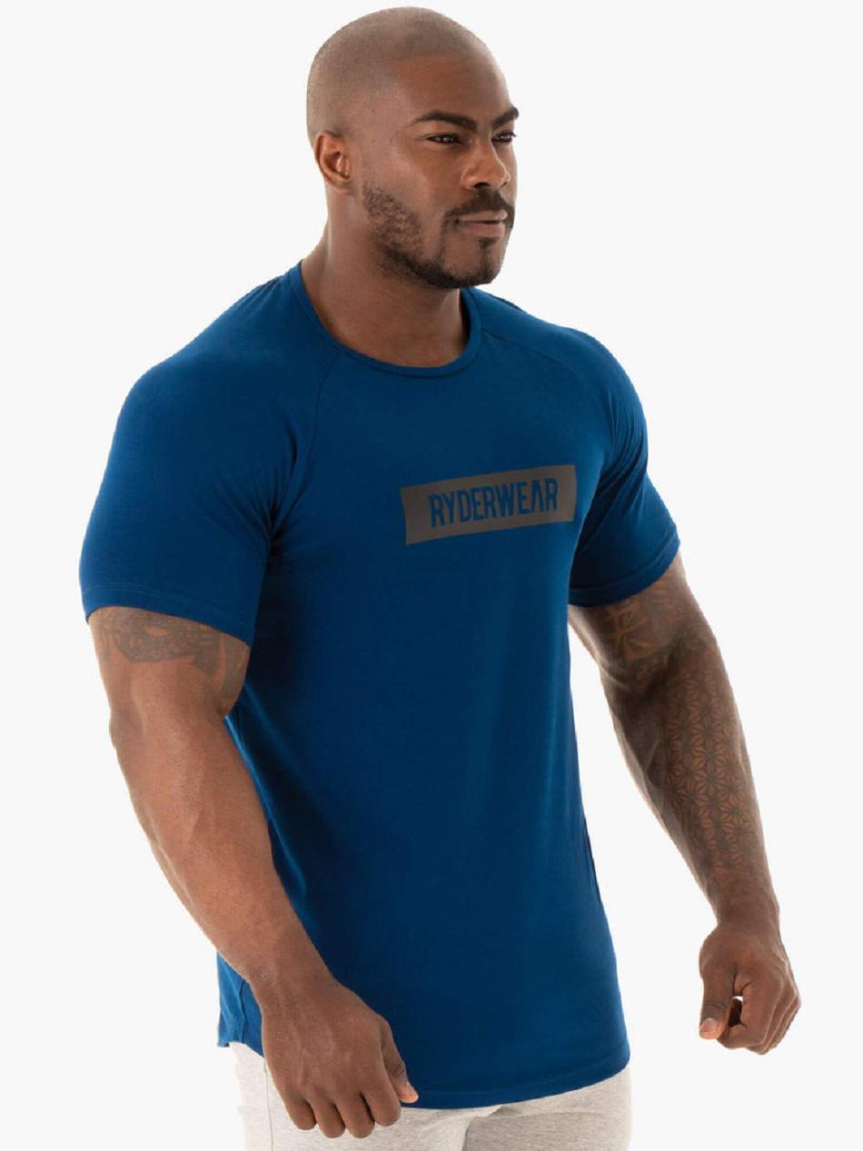 Navy Men's Ryderwear Base T-Shirt Top | XG8741458