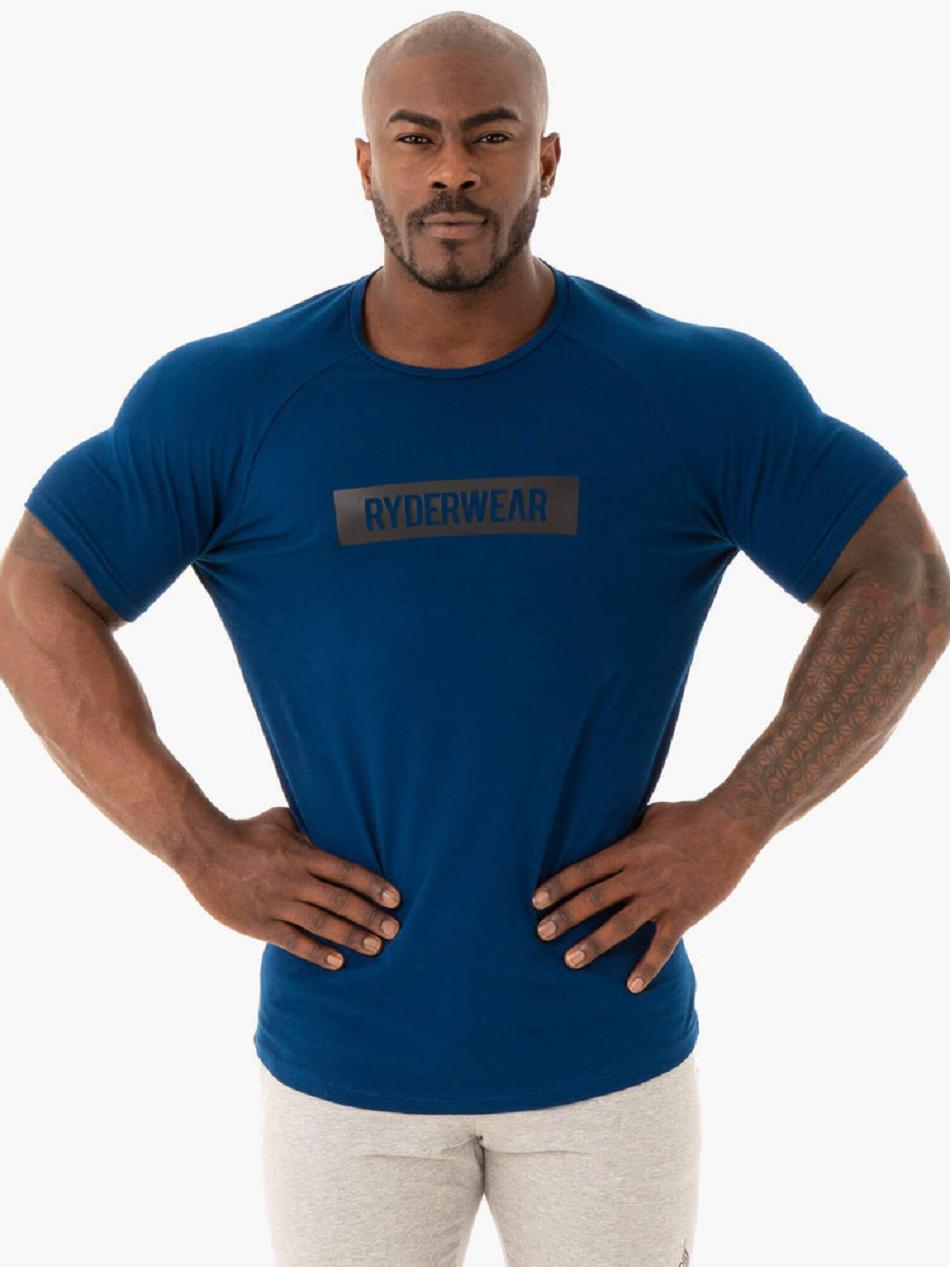 Navy Men\'s Ryderwear Base T-Shirt Top | XG8741458