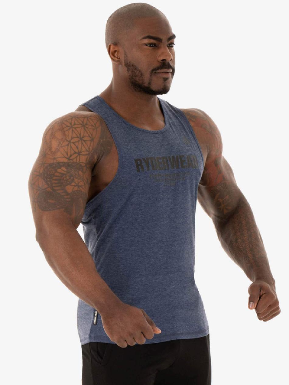 Navy Men's Ryderwear Focus Baller Tank Top | 87YH41055