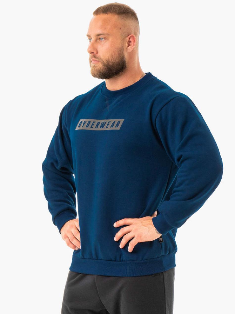 Navy Men's Ryderwear Force Pullover Sweaters | 141T40727