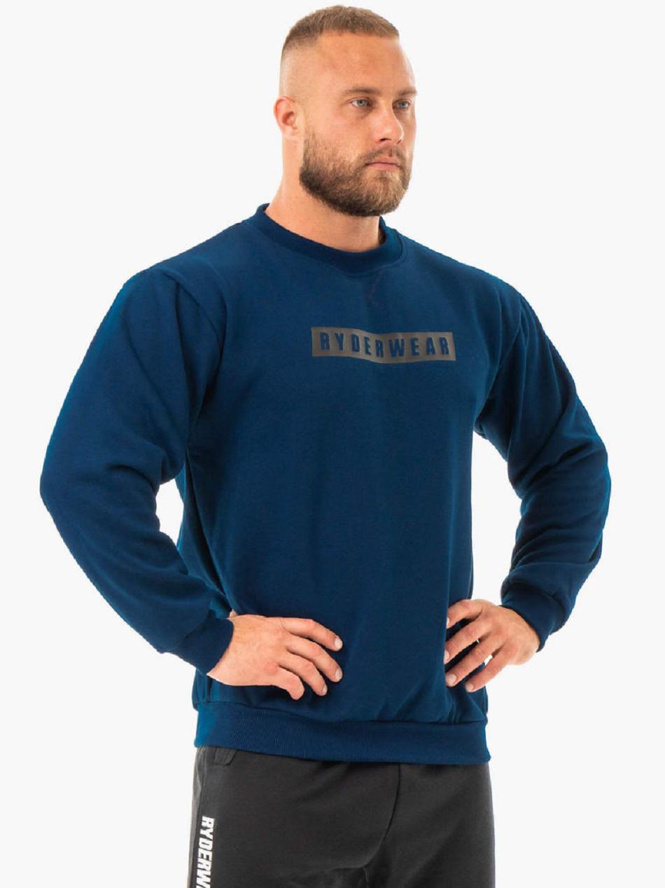 Navy Men's Ryderwear Force Pullover Sweaters | 141T40727