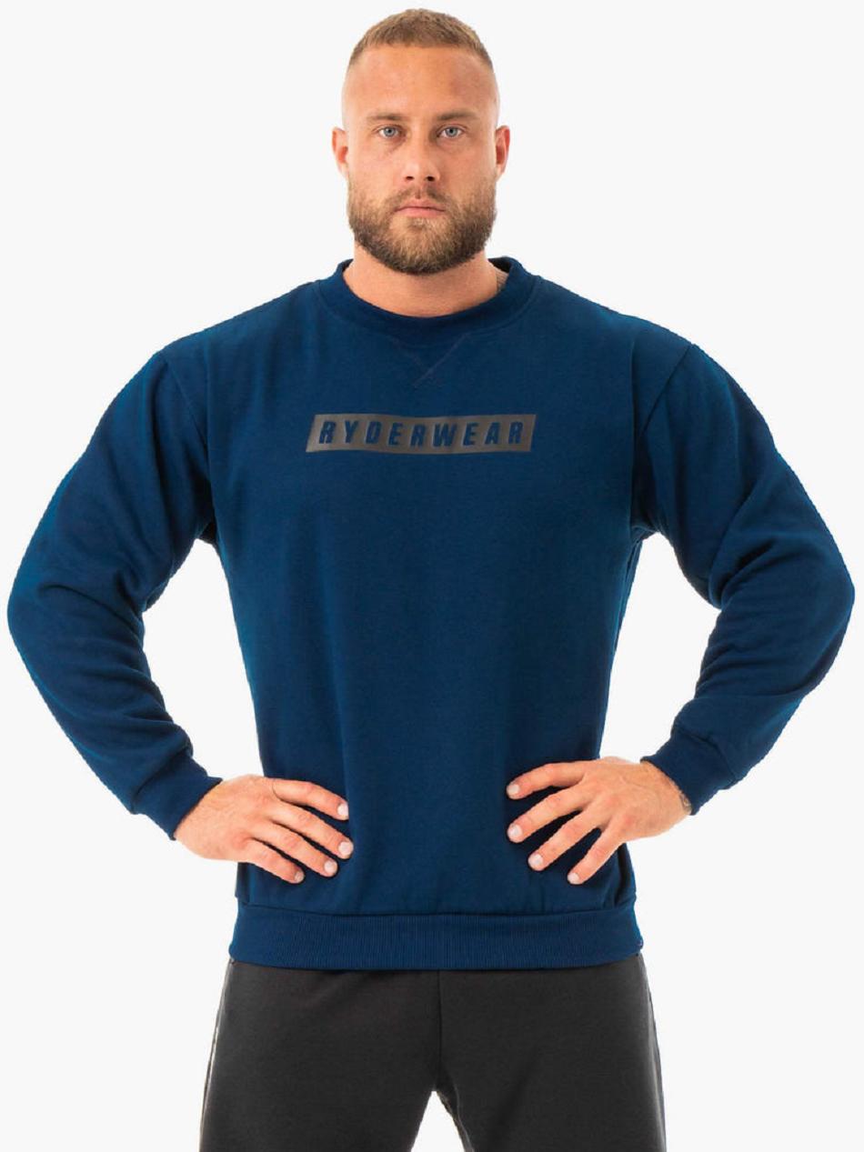 Navy Men\'s Ryderwear Force Pullover Sweaters | 141T40727