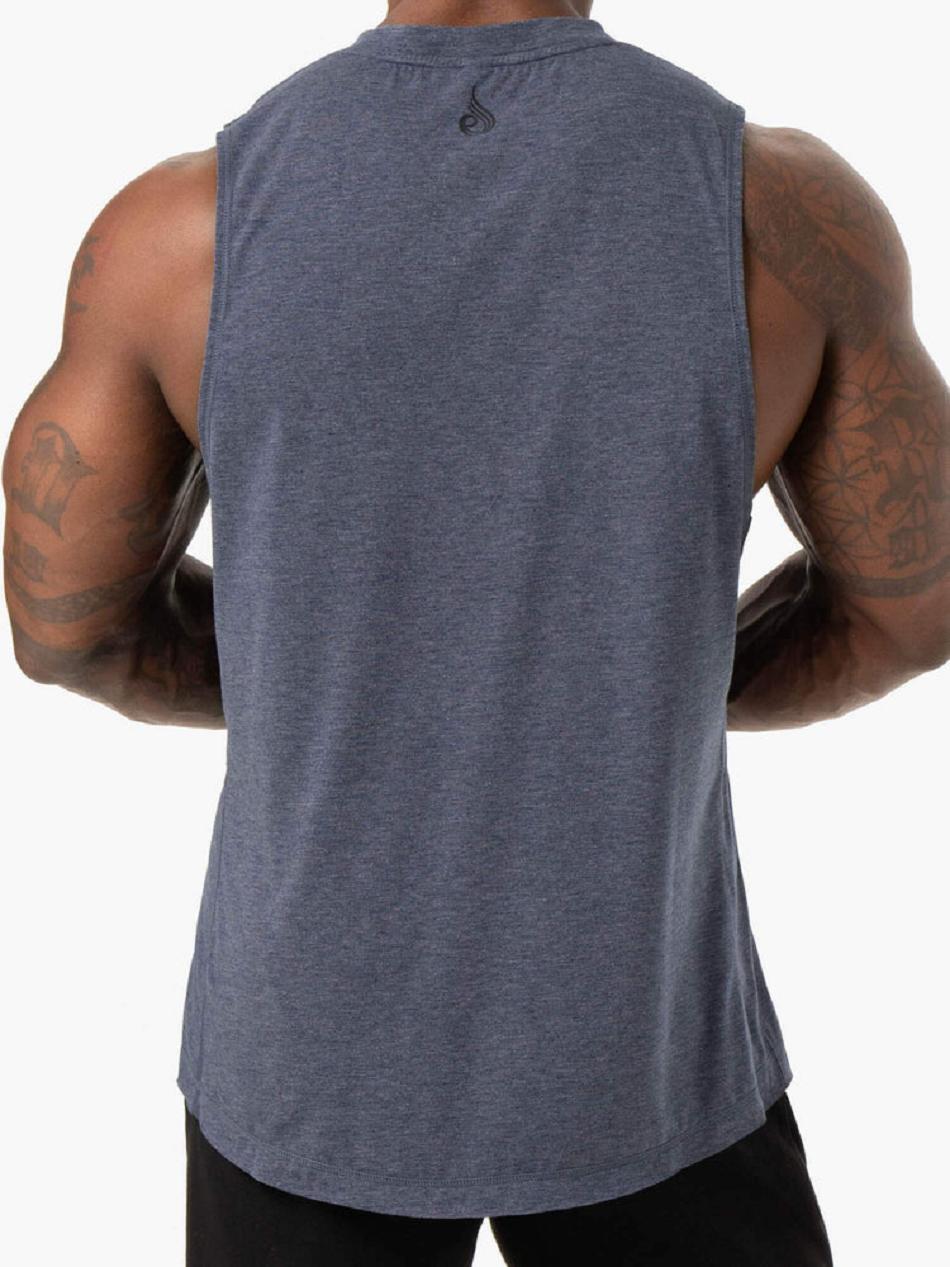 Navy Men's Ryderwear Iron Baller Tank Top | BG8689206