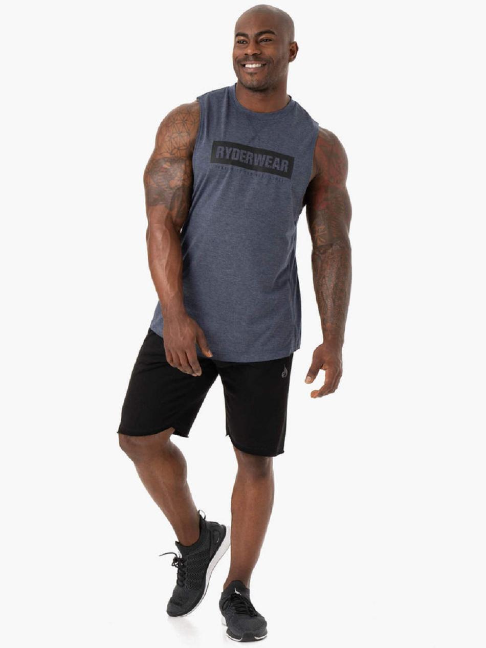 Navy Men's Ryderwear Iron Baller Tank Top | BG8689206