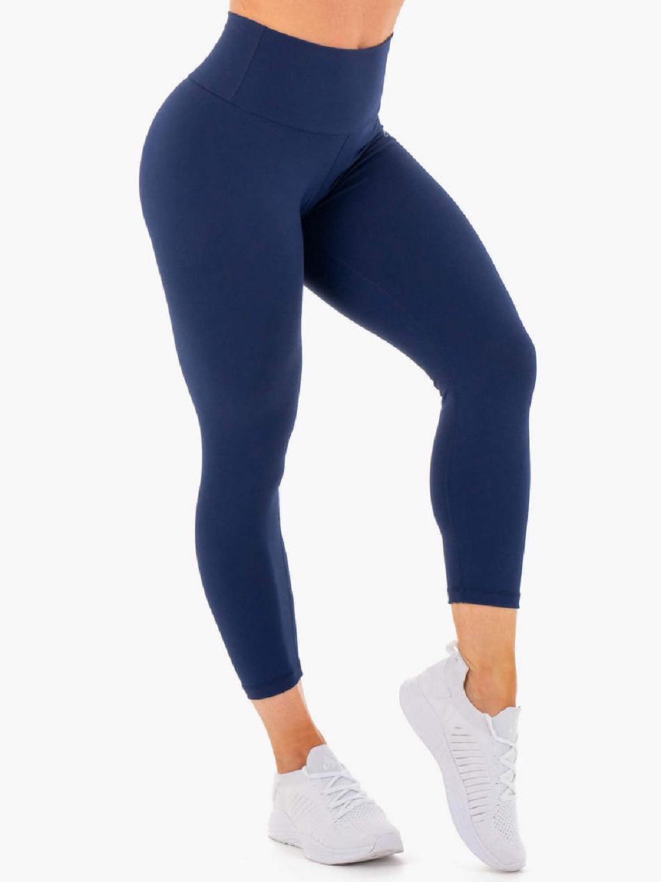 Navy Women's Ryderwear Motion High Waisted 7/8 Scrunch Bum Leggings | 132F53761