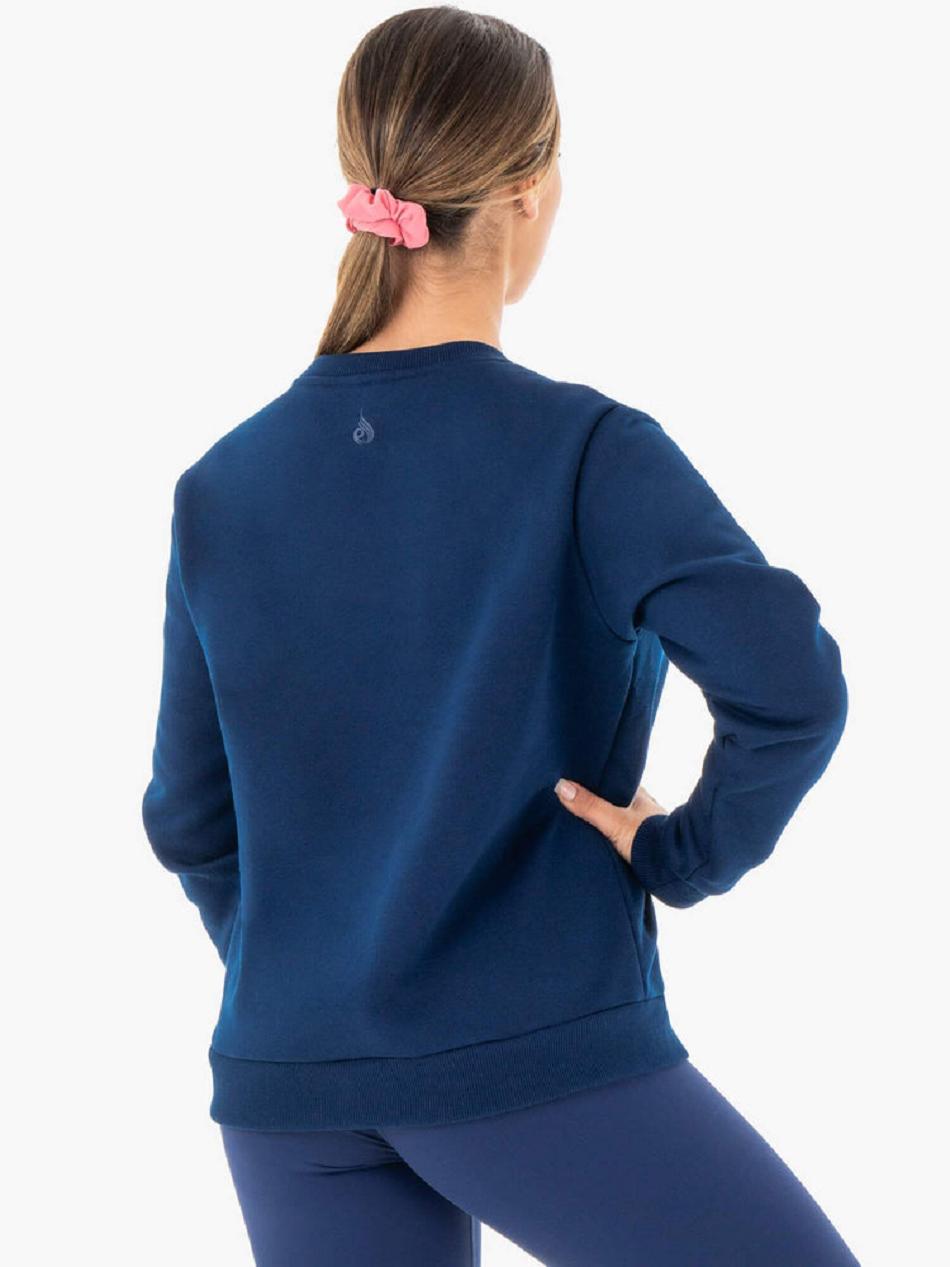 Navy Women's Ryderwear Motion Oversized Sweater Top | 60SB26078