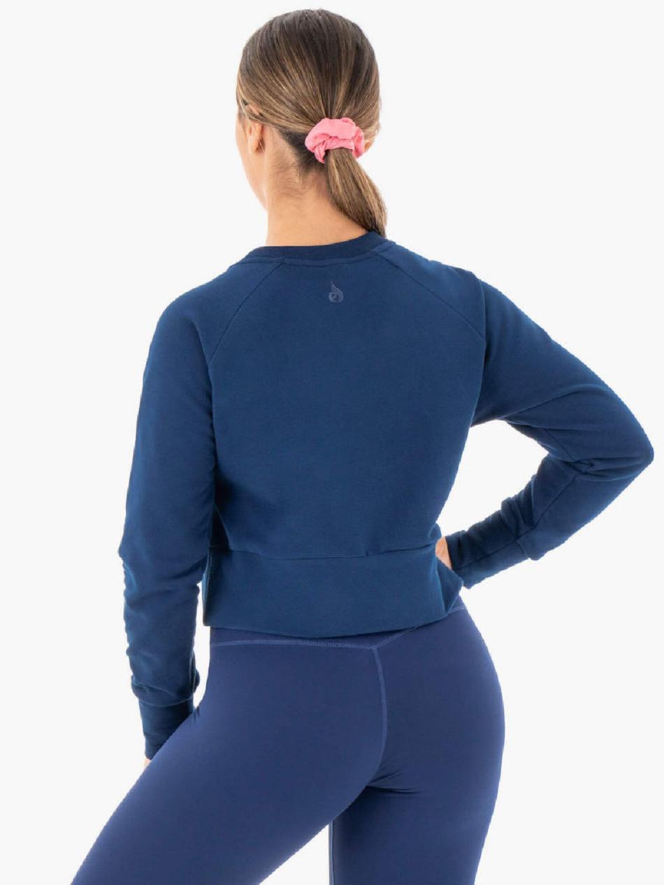 Navy Women's Ryderwear Motion Sweater Active Lounge | 170F73713