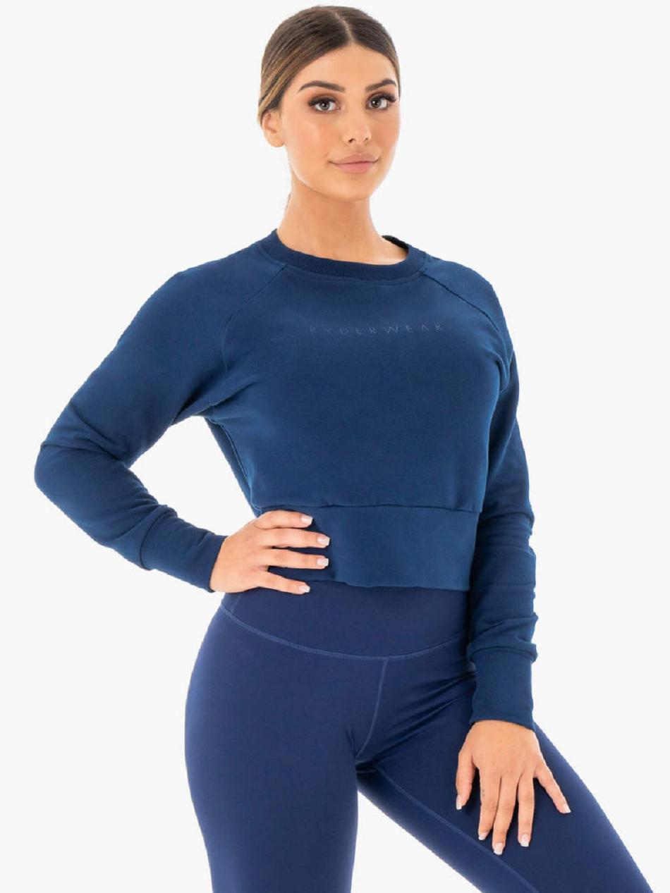 Navy Women's Ryderwear Motion Sweater Active Lounge | 170F73713