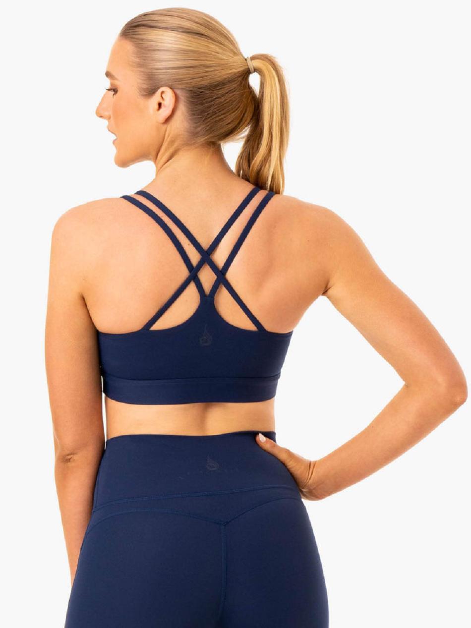 Navy Women's Ryderwear NKD Align Sports Bras | MNG95651