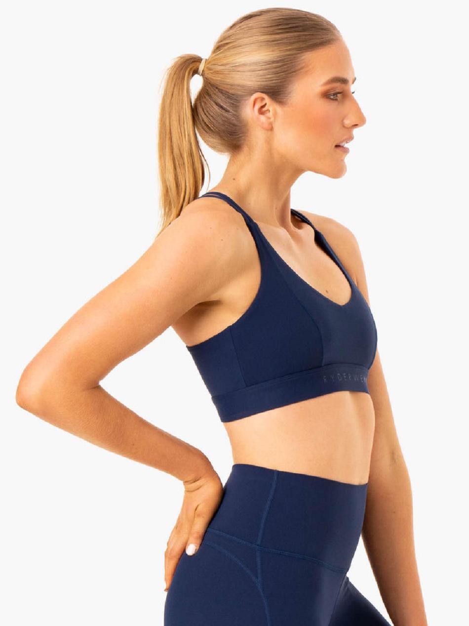 Navy Women's Ryderwear NKD Align Sports Bras | MNG95651