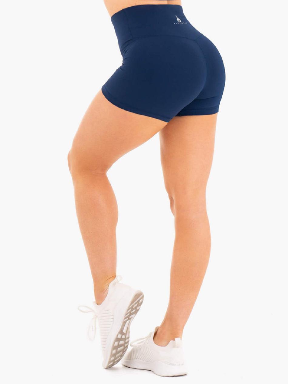 Navy Women's Ryderwear NKD High Waisted Shorts | 54SB93444