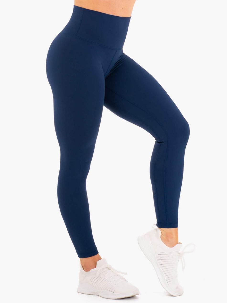 Navy Women's Ryderwear NKD High Waisted Leggings | FR3955936