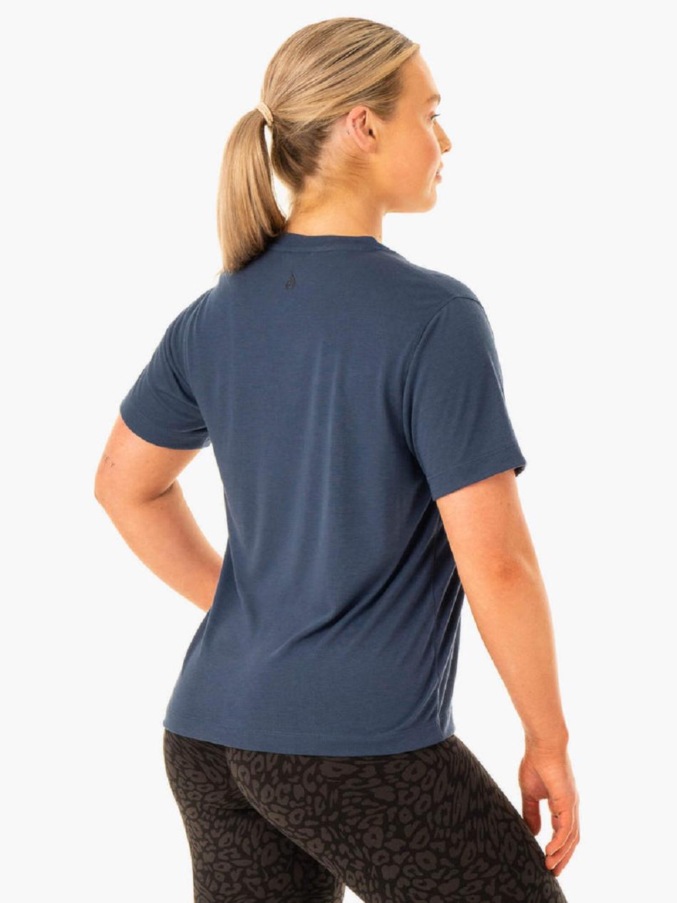 Navy Women's Ryderwear Rotation T-Shirt Top | 69YR22411