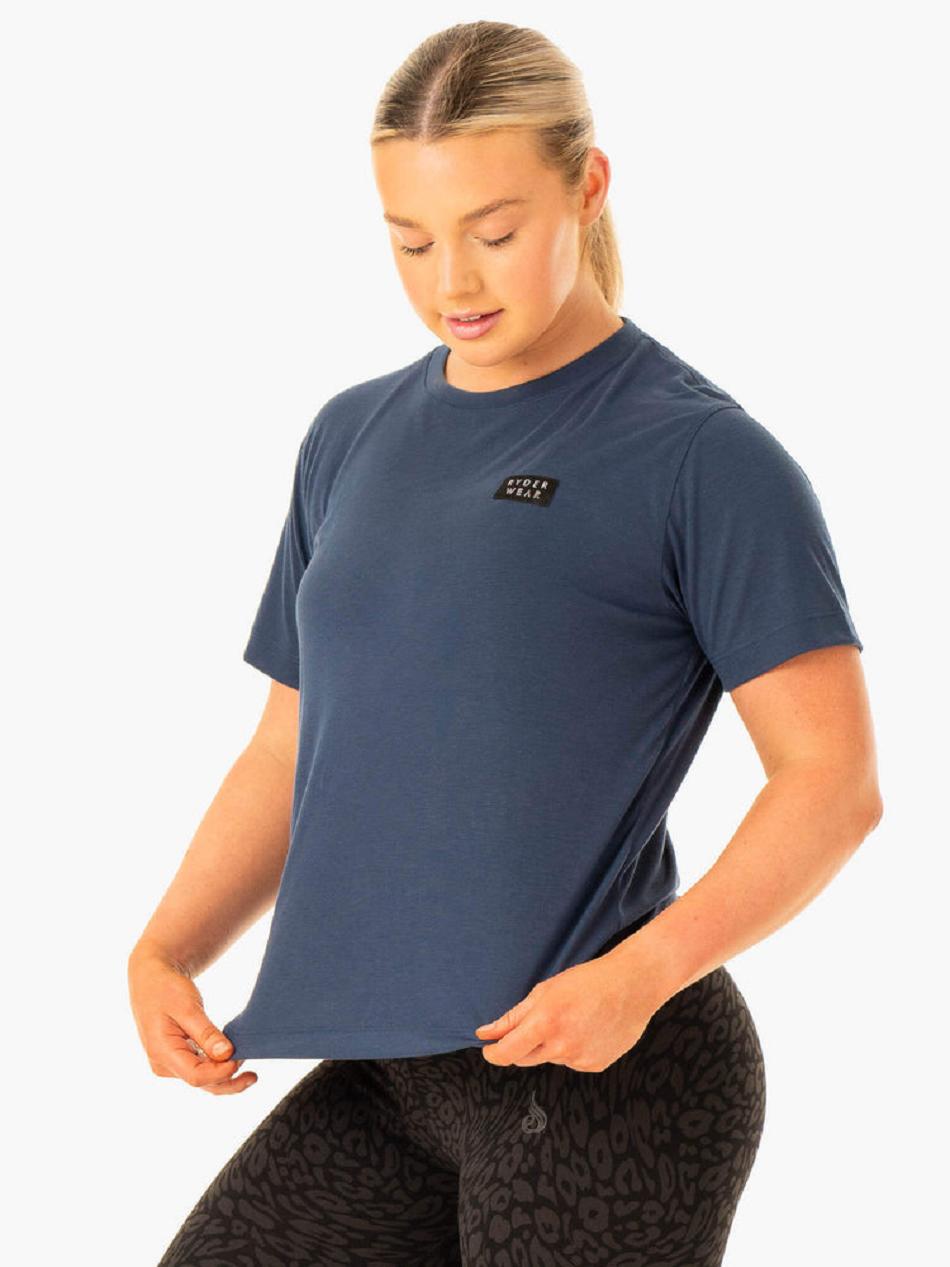 Navy Women's Ryderwear Rotation T-Shirt Top | 69YR22411