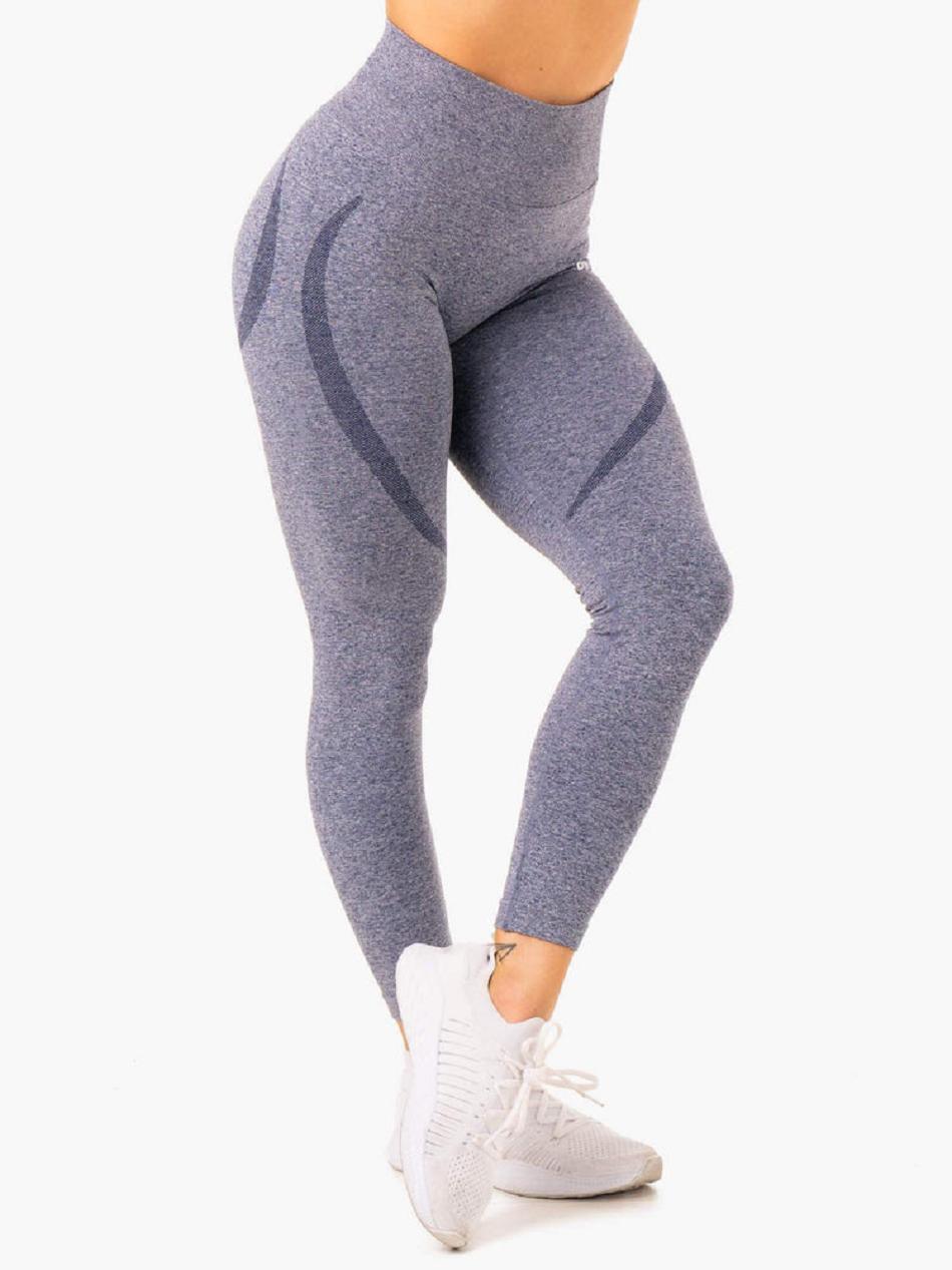 Navy Women's Ryderwear Sculpt Leggings Seamless | HR4426932